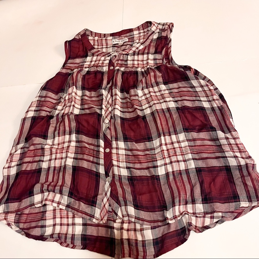 Knox Rose Plaid Tank Top SZ -XXL